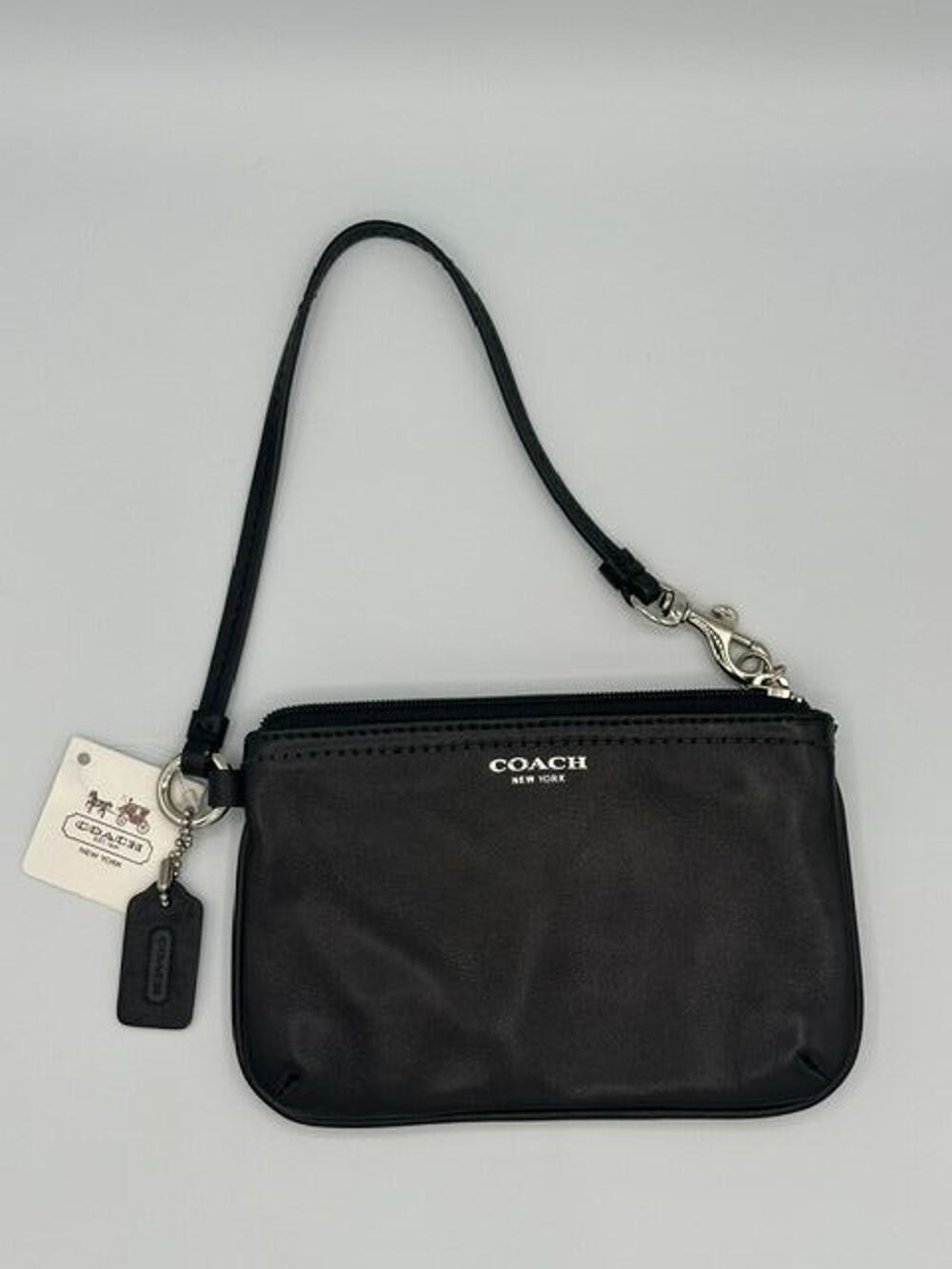 Coach Legacy Black Leather Small Wristlet NWT